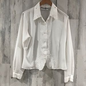 CHRISTINE GERARD Vintage White Blouse Size 6